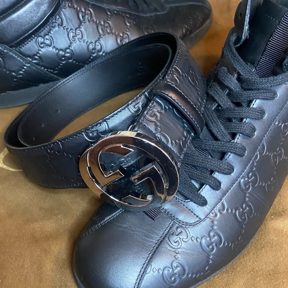 GUCCI GG INTERLOCK EMBOSSED BELT - Picture 5 of 8